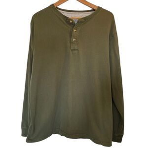 PURITAN Olive Green Long Sleeve Henley Tee T-Shirt - Size XL (46-48)